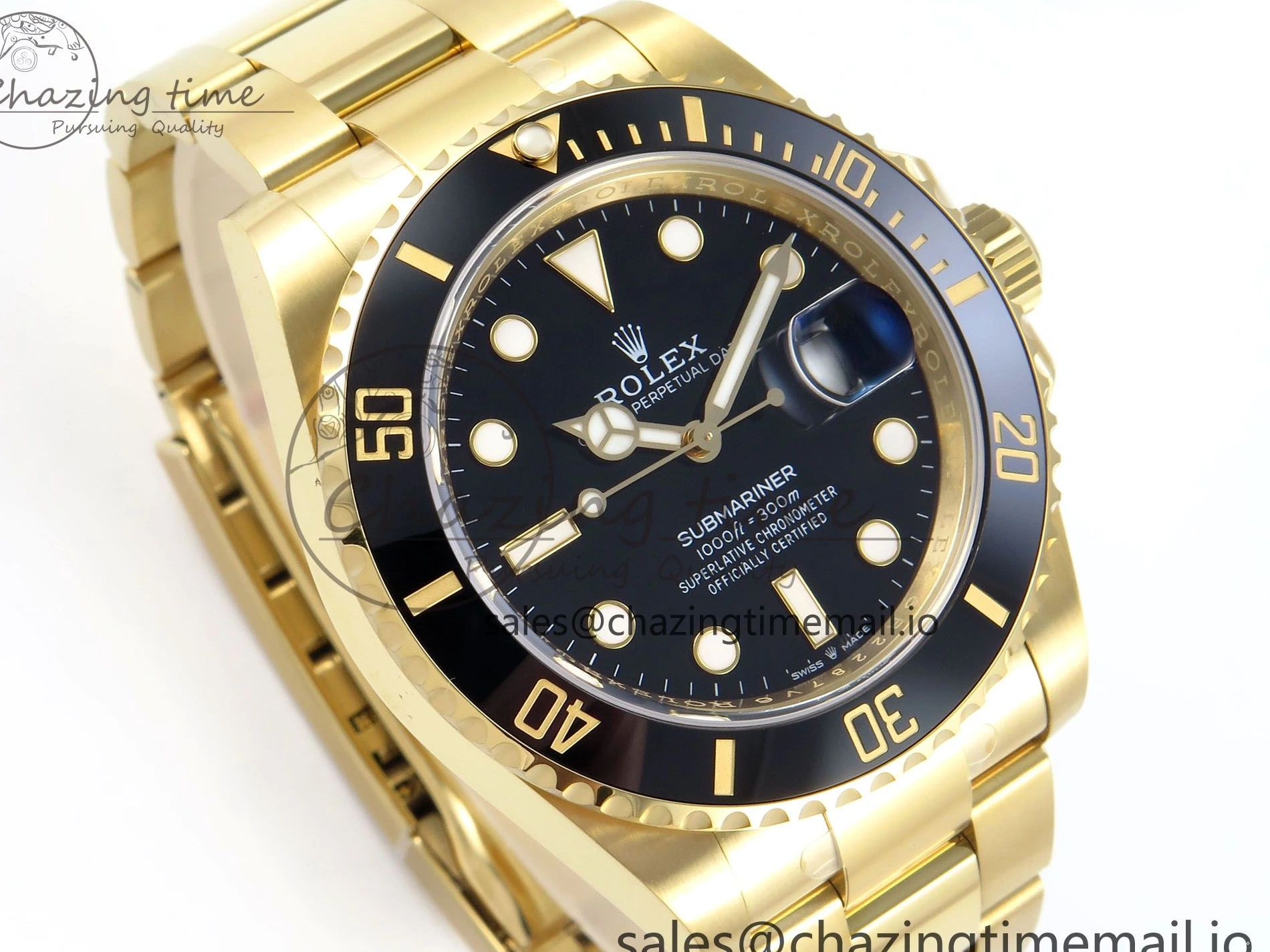 MiroTime 0317 Submariner 41mm 126618 LN THBF 904L Black Ceramic 1:1 Best Edition on YG Bracelet SH UrbanChic 334